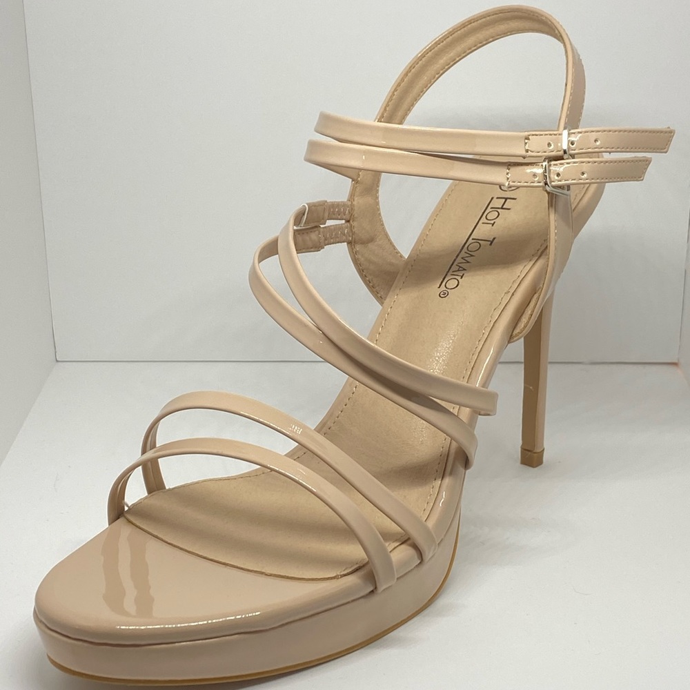 Hot Tomato patent platform strappy heels